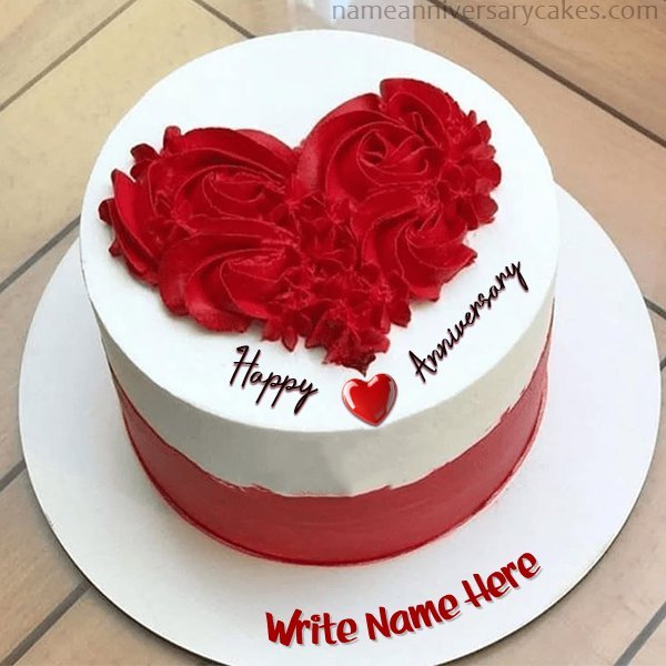 Anniversary Red Velvet Cake Customizable With Name | Romantic | Anniversary | Name Anniversary Cake